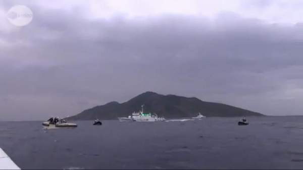 日本媒體公布的事發(fā)海域畫面。