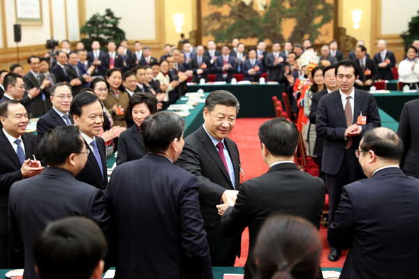2018年3月10日，習近平參加十三屆全國人大一次會議重慶代表團的審議。
